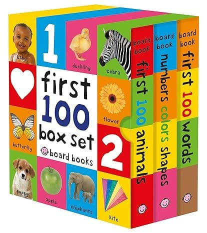 First 100 Board Book Box Set (3 books)