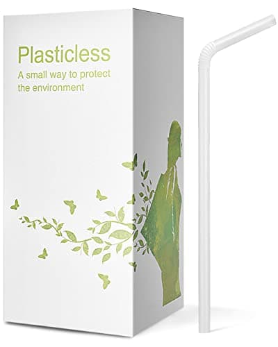 100% Plant-Based Compostable Straws - Plasticless Biodegradable Flexible Drinking Straws