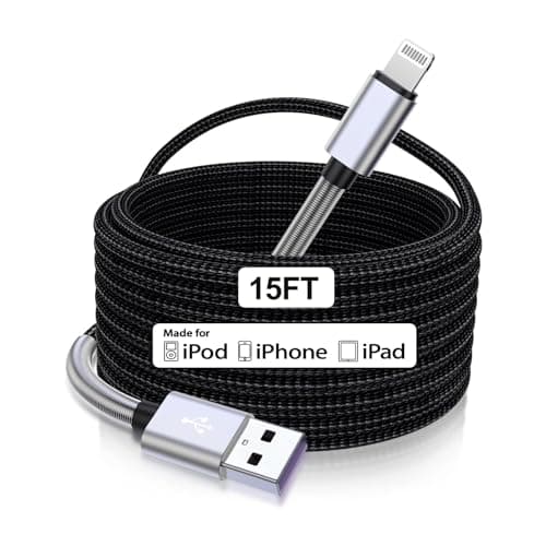 Cabepow 15 ft. Extra Long iPhone Charger Cord