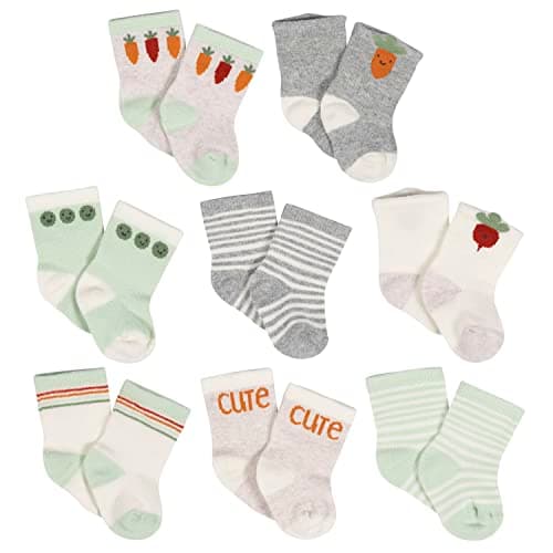 Gerber Unisex Baby 8-Pair Wiggle-Proof Sock