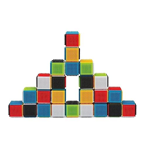 Press & Stay Sensory Blocks for Babies Age grade 6m+ , 24-Piece Set, Multicolor