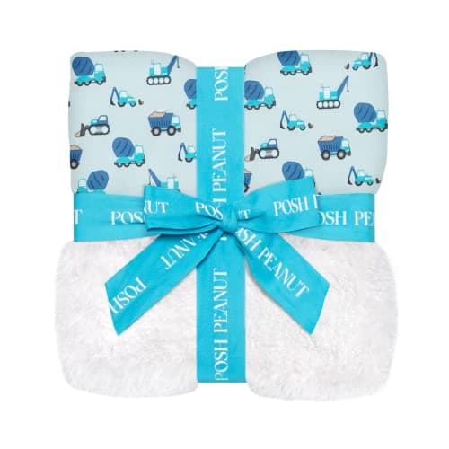 Posh Peanut Square Plush Patoo - Large Premium Reversible Knit Viscose from Bamboo - Snuggly Security Toddler Blanket