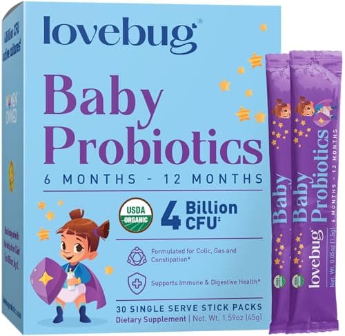 Lovebug Award Winning USDA Organic Probiotic for Babies