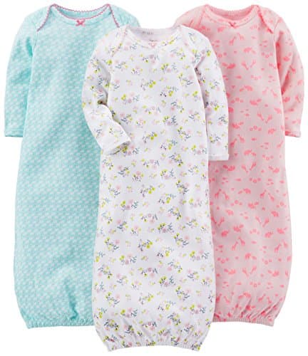 Simple Joys by Carter's Baby Girls' 3-Pack Cotton Sleeper Gown