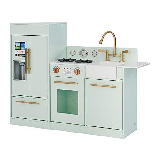 Teamson Kids Little Chef Charlotte Kids Play Kitchen, Wooden Kitchen Playset