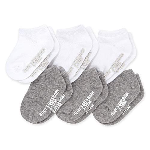 Burt's Bees Baby Baby Socks, 6-Pack Ankle Or Crew with Non-Slip Grips
