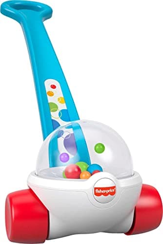 Corn Popper Baby to Toddler Push Toy with Ball-Popping Action for Ages 1+ Years, 2-Piece Assembly, Blue