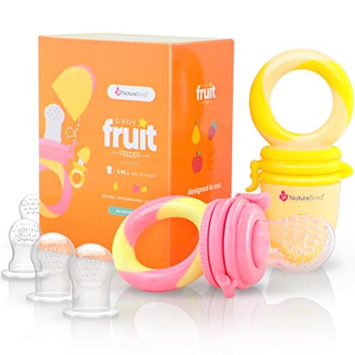 NatureBond Baby Food Feeder/Fruit Feeder Pacifier (2 Pack) - Infant Teething Toy Teether