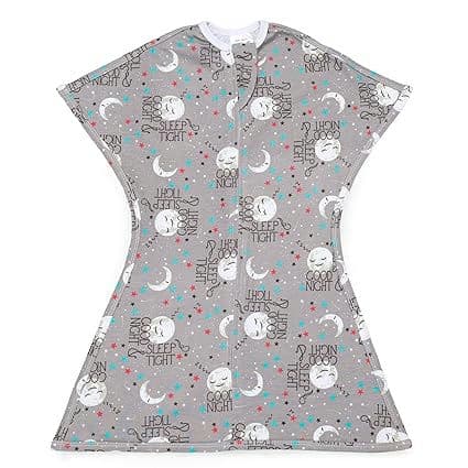 Zipadee-Zip Transition Swaddle - Cozy Baby Sleep Sack with Zipper Convenience - Roomy Baby Wearable Cotton Blanket for Easy Diaper Changes - Goodnight Moon, Small (4-8 Month)