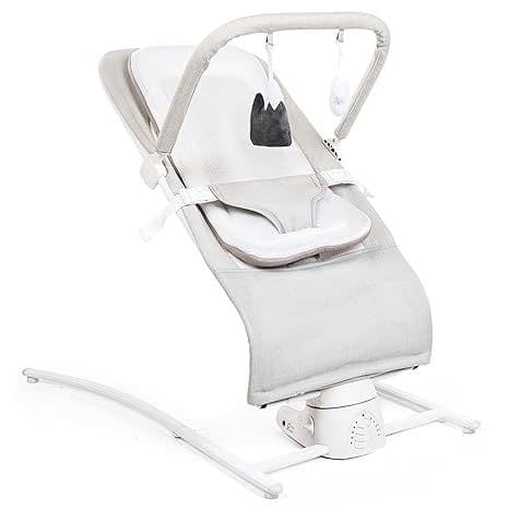Baby Delight Alpine Wave Deluxe Portable Bouncer | Automated Motion Baby Bouncer | Infants 0 – 6 Months | Driftwood Grey