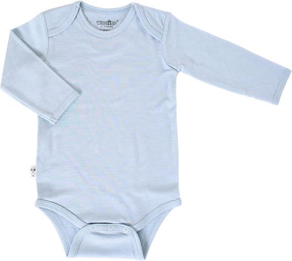 Woolino Baby Unisex Long Sleeve Bodysuit, Tagless Neck, 100% Superfine Merino Wool