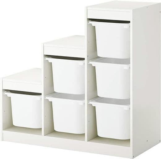 Ikea TROFAST storage combination with boxes, 99x44x94 cm, white