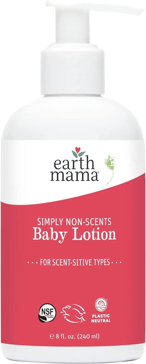 Earth Mama Simply Non-Scents Baby Lotion for Dry Skin, Unscented, 8-Fluid Ounce