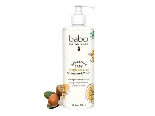 Babo Botanicals Sensitive Baby Fragrance-Free 2-in-1 Shampoo & Wash
