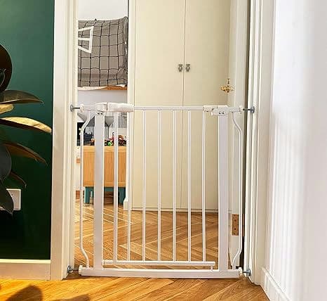 BalanceFrom Easy Walk-Thru Safety Gate for Doorways and Stairways with Auto-Close/Hold-Open Features, 30-Inch Tall