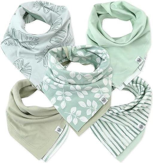 HonestBaby Multipack Reversible Bandana Drool Bibs Burpcloths Adjustable Snaps