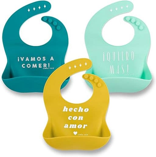 Simka Rose Silicone Baby Bibs with Food Catcher