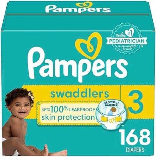 Swaddlers Diapers - Size 3, 168 Count, Ultra Soft Disposable Baby Diapers