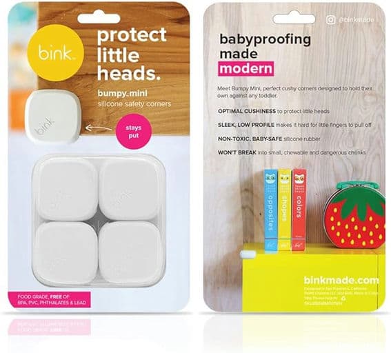 Bink | 100% Silicone Baby Proofing Corner Guards | x4 Pack (White)