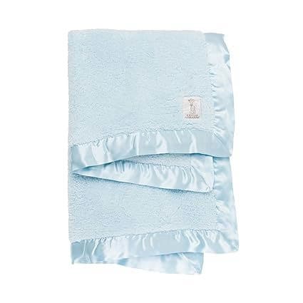 Baby Blanket - Chenille Soft Blanket with Satin Trim - Baby Stroller Blanket - Newborn Baby Essentials & Gifts - 29" x 35" - Blue