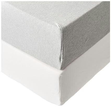 HonestBaby unisex baby 2-Pack Organic Cotton Fitted Crib Sheets Wearable Blanket, Heather Gray, One Size