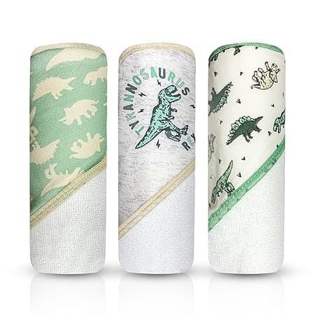 MODERN BABY 3 Pack Hooded Baby Bath Towel Set for Newborns Infants & Toddlers, Boys & Girls Baby Hooded Towels