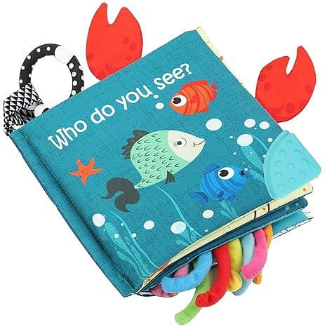 Baby Touch & Feel Books, Teething Toys, Ocean Animal Crinkle Books