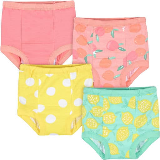 Gerber Baby Girls' Infant Toddler 4 Pack Potty Training Pants Underwear
