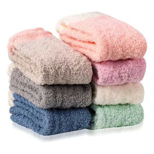 Springcorner 7 Pairs Womens Fluffy Socks, Winter Warm Socks, Soft Cozy Socks, Coral Fleece Floor Casual Socks Home Sleeping Socks(7 Pairs)