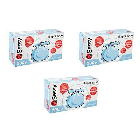 Sassy Disposable Diaper Sacks, Scented - 200 ct - 3 pack
