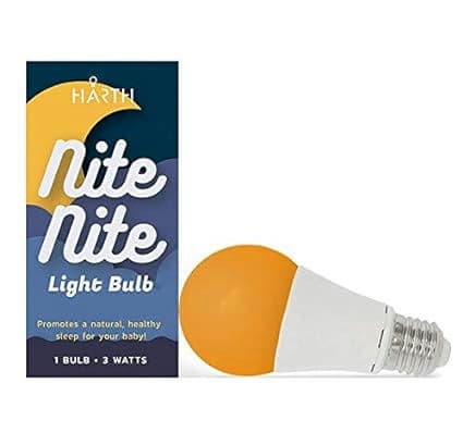 Nite-Nite Light Bulb. Natural Baby Sleep Aid. Promotes Healthy Sleeping Habits for Baby and Mother | Certified by The National Parenting Center. 3 Watt Dimmable, Amber Color - Flicker Free Pack of 1