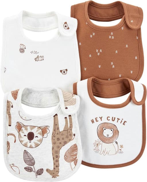 Carter's Baby Boys' 4-Pack Teething Bibs