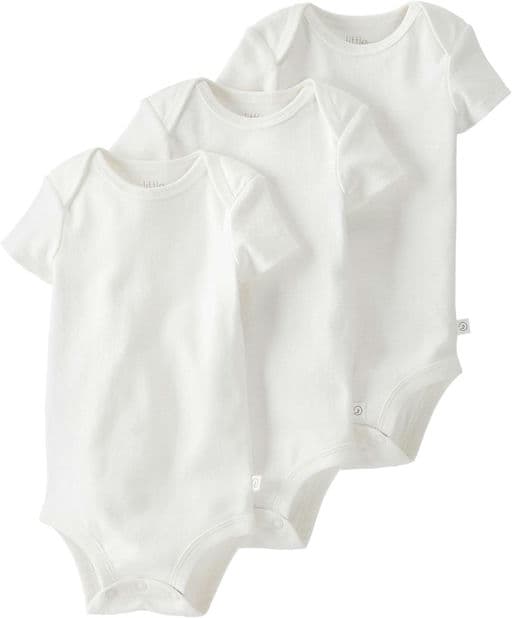 little planet by carter's Baby White Organic Cotton Bodysuits, Pack of 3