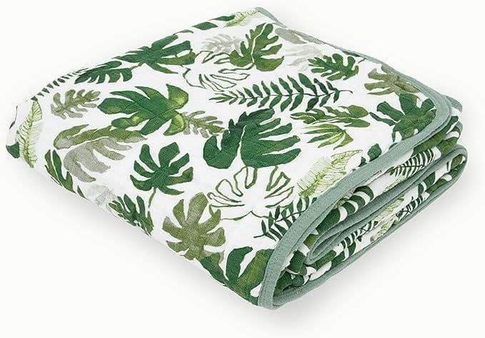 Little Unicorn – Tropical Leaf Cotton Muslin Quilt Blanket