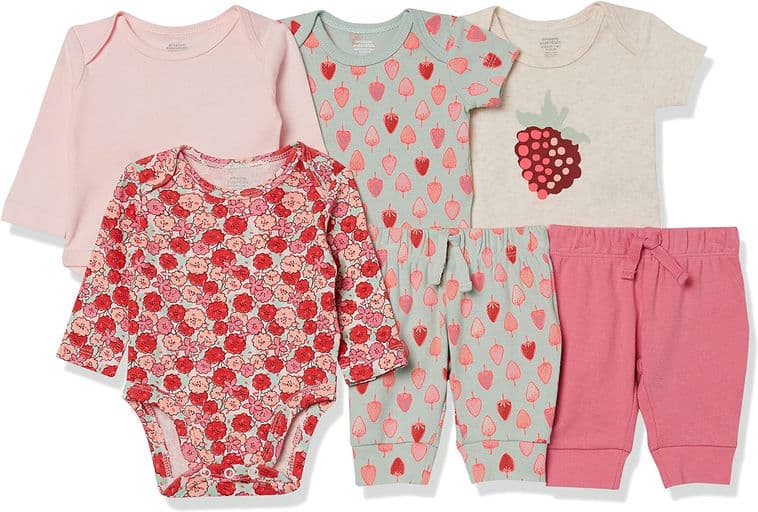 Amazon Essentials Unisex Babies' Cotton Layette Outfit Sets, Pack of 6