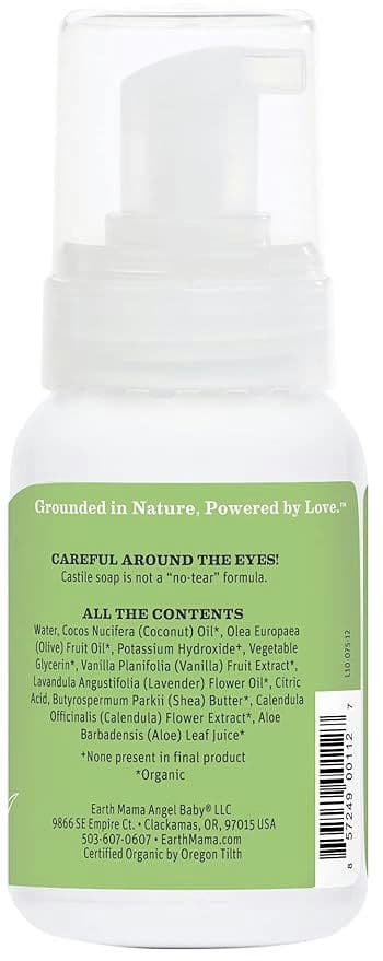 Earth Mama Calming Lavender Baby Wash with Gentle Castile Soap for Sensitive Skin