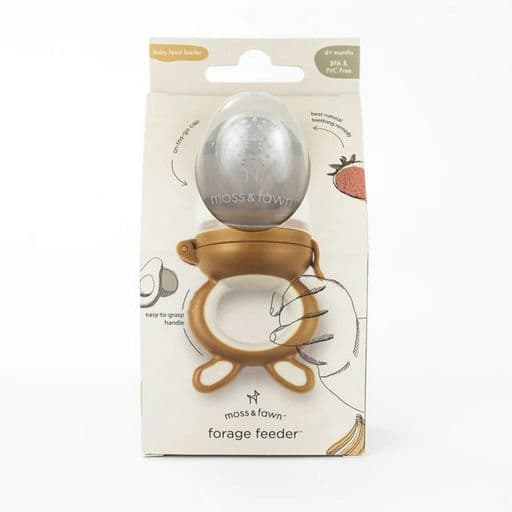Moss and Fawn Forage Feeder, Soothing Silicone Frozen Baby Food Teething Toy, Pacifier Fruit Feeder and Teether, BPA, PVC and Phthalate Free
