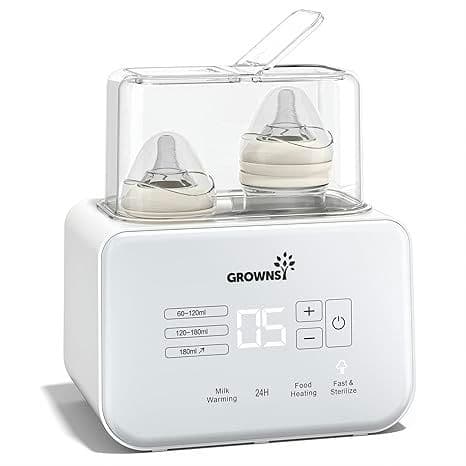 Baby Bottle Warmer, Grownsy 8-in-1 Fast Milk Warmer with Timer Breastmilk or Formula