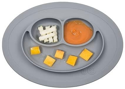 ezpz Mini Mat - 100% Silicone Suction Plate with Built-in Placemat for Infants + Toddlers