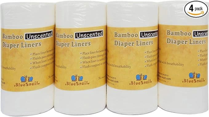 Bamboo Unscent Diaper Liners- Fragance Free and Chlorine Free(4PK) 400 Count by BlueSnail