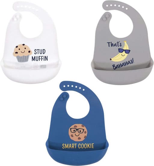 Hudson Baby Unisex Baby Silicone Bibs
