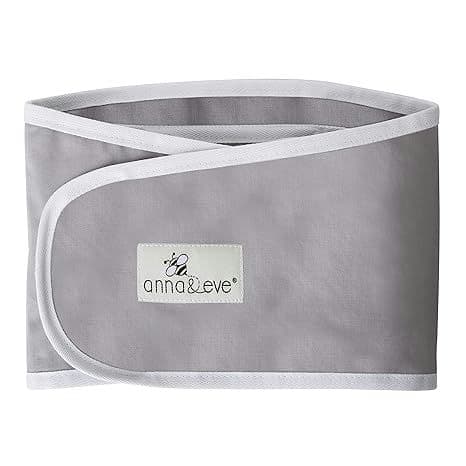 Anna & Eve - Swaddle Strap, Adjustable Arms-Only Baby Swaddle, 100% Cotton, Prevents Overheating - Large Size Fits Chest 16 to 20.5 - Grey