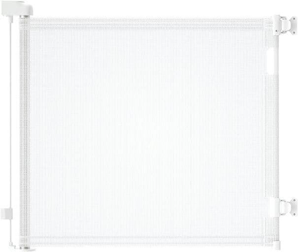 dearlomum Retractable Baby Gate,Mesh Baby Gate or Mesh Dog Gate,33" Tall,Extends up to 71" Wide