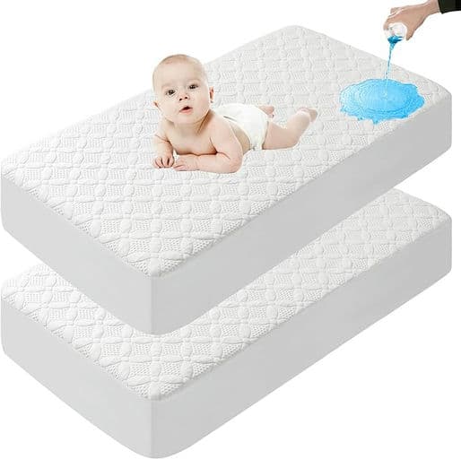 2 Pack Waterproof Crib Mattress Protector