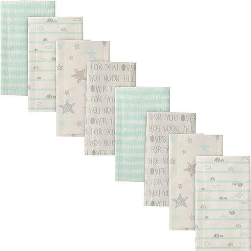 Gerber Unisex-Baby 8-Pack Cotton Flannel Burp Cloths