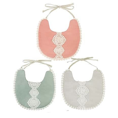GZMM Baby Bib For Girls, Reversible Waterproof Handmade Natural Cotton Baby Drool Bib