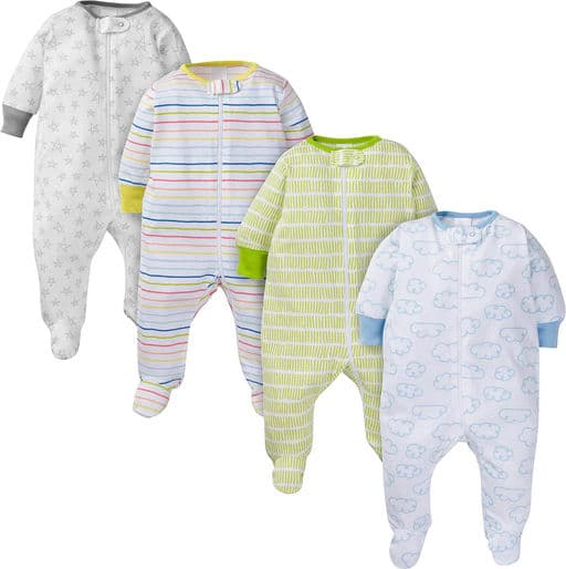 Onesies Brand unisex-baby 4-pack Sleep 'N Play Footies