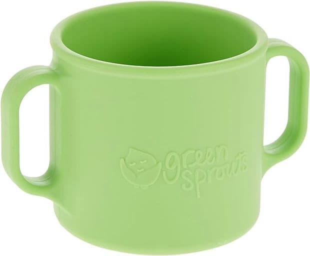 green sprouts Learning Cup | Silicone helps avoid harmful chemicals | Helps toddler develop independent drinking skills, 2 easy-grip handles, Heat-Resistant, Dishwasher Safe