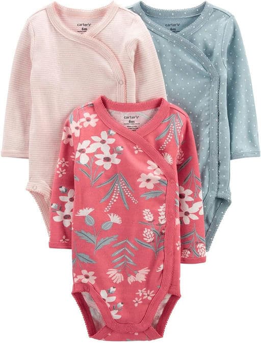 Carter's Baby Girls' 3-Pack Side-Snap Bodysuits