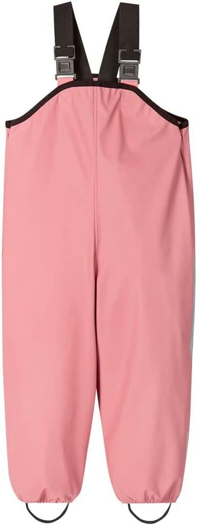Reima Lammikko Kids Waterproof Suspender Rain Pant Lightweight Windproof Outdoor Rain Bib, Rose Blush, 18 Months